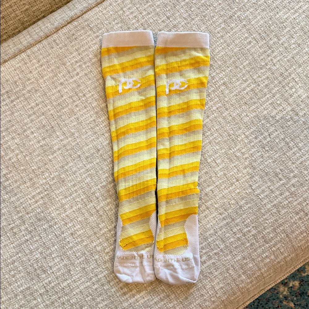 Vibrant Yellow Striped Knee-High Socks